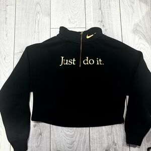 women's nike sweater gold and black rare